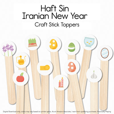 Haft Sin- Iranian New Year - Craft Stick Covers and Toppers