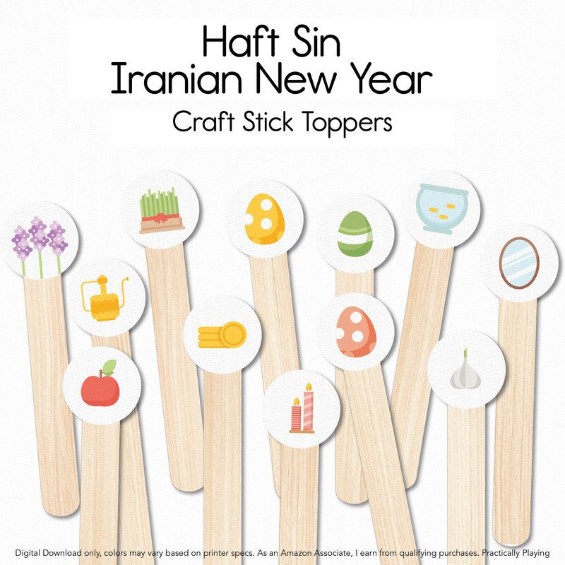 Haft Sin- Iranian New Year - Craft Stick Covers and Toppers