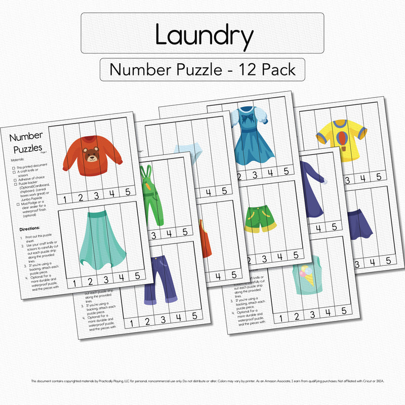 Laundry - Number Puzzle Pack