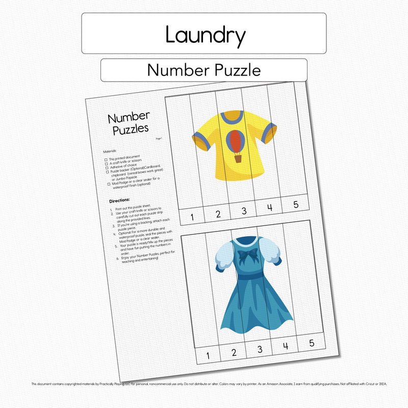 Laundry - Number Sorting Mat
