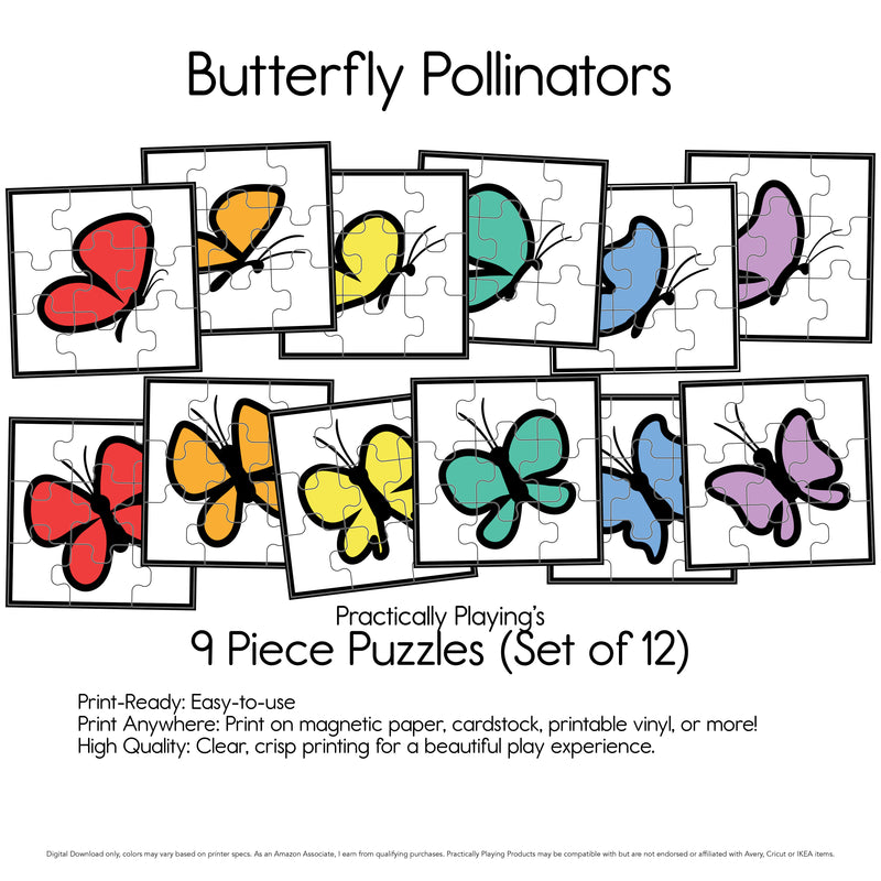 Butterfly Pollinators - Nine Piece Puzzles