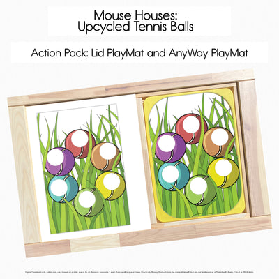Mouse Houses- Upcycled Tennis Balls - Six Hole PlayMat