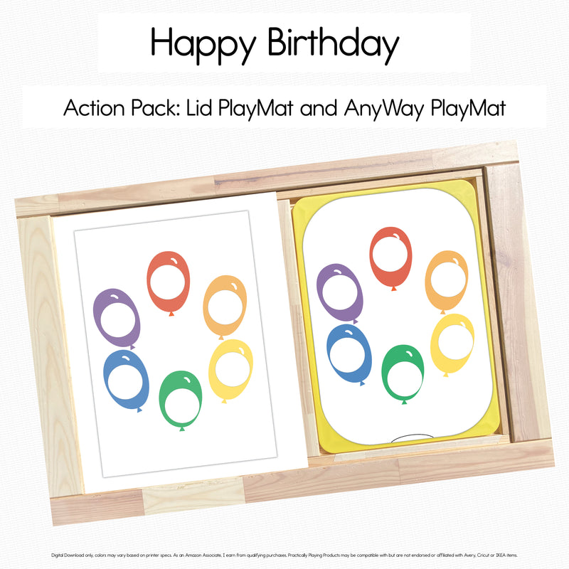 Happy Birthday Balloons - Six Hole PlayMat