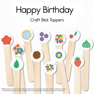 Happy Birthday - Craft Stick Covers and Toppers
