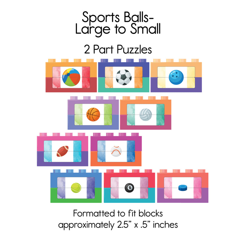 Sports Balls - 2 Part Puzzles