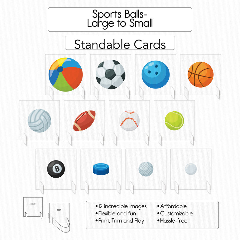 Sports Balls - Standable Cards