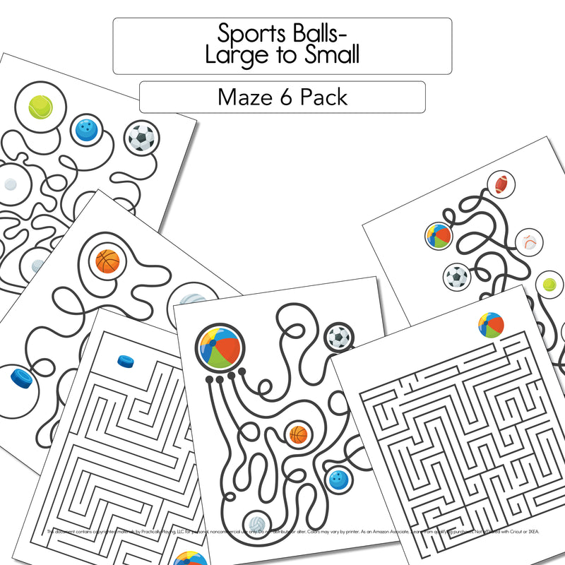 Sports Balls - Mazes 6 Pack