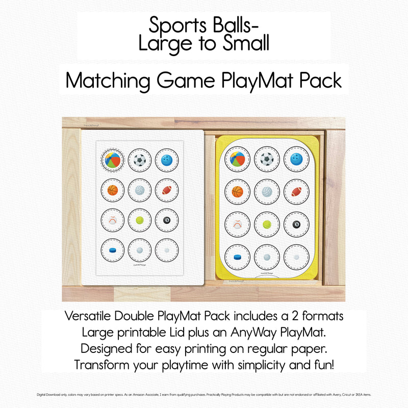 Sports Balls - Matching GameBoard
