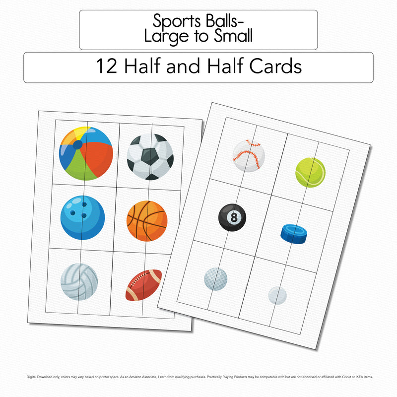 Sports Balls - Half and Half cards