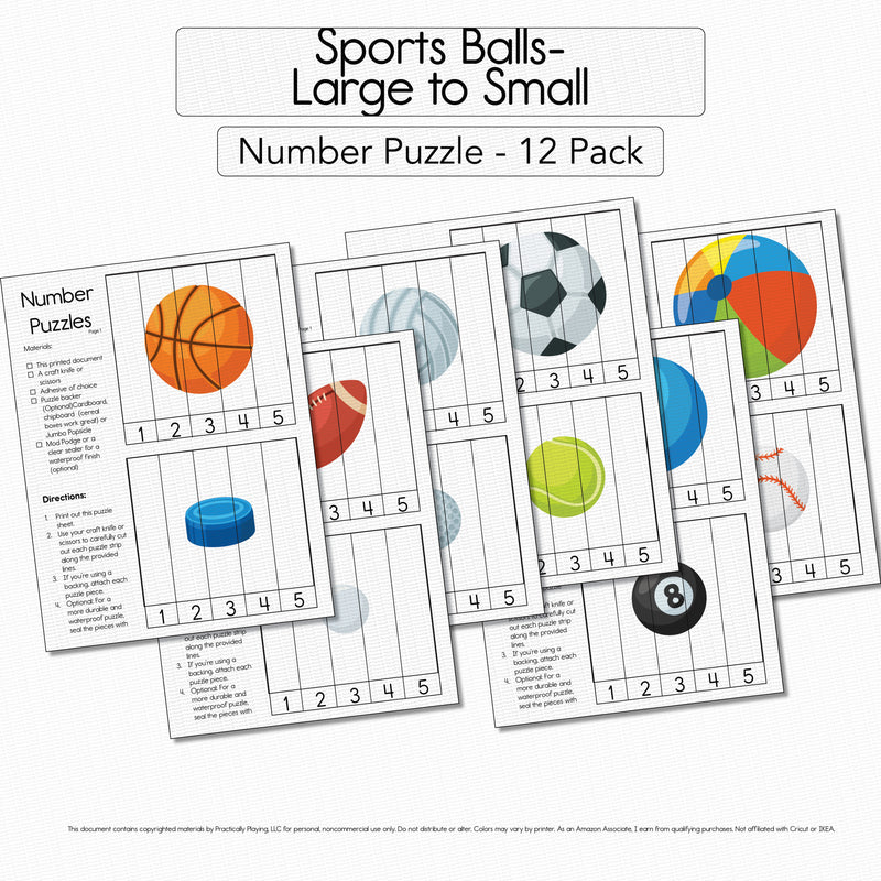 Sports Balls - Number Puzzle Pack
