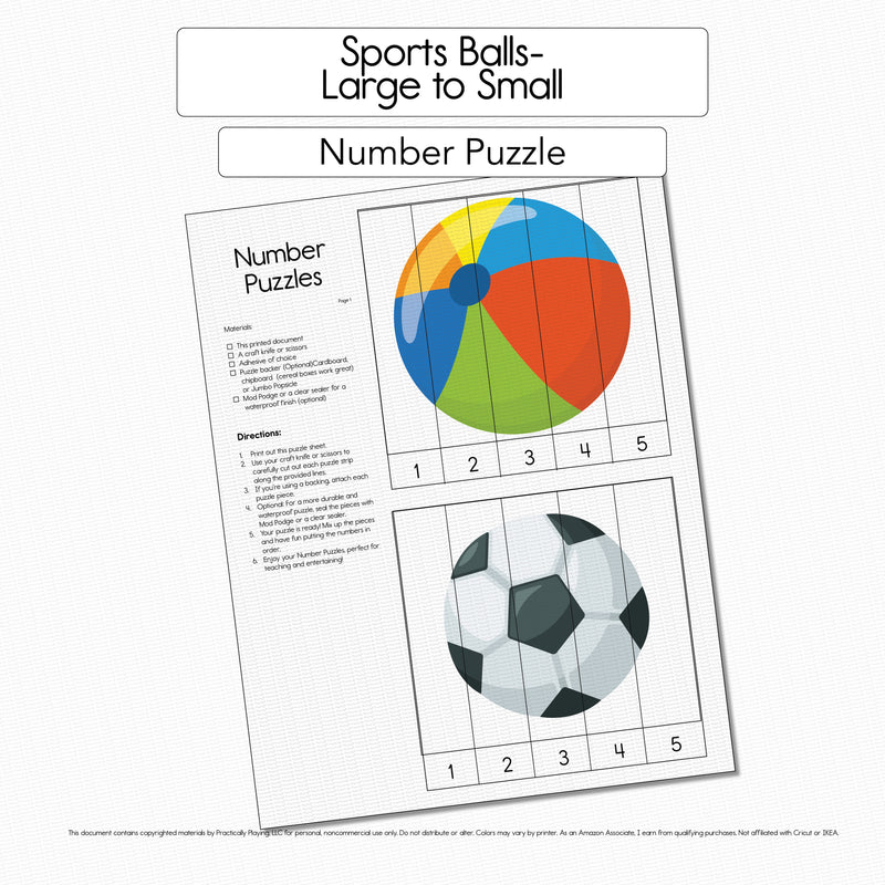 Sports Balls - Number Sorting Mat