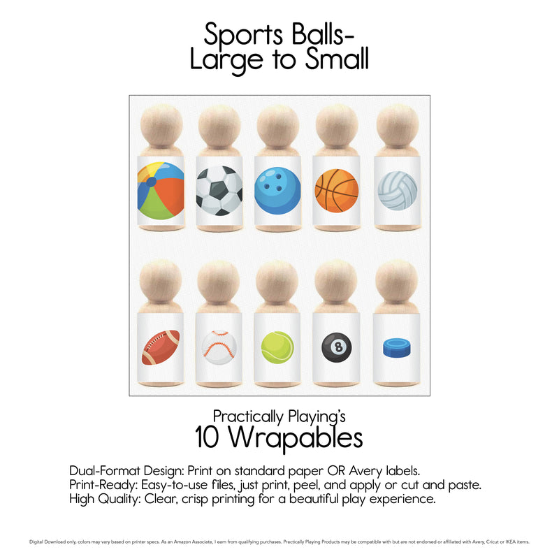 Sports Balls - Wrapables -10 Pack