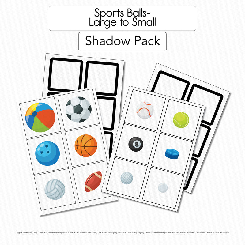 Sports Balls - Shadow Cards