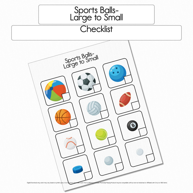 Sports Balls - Checklist