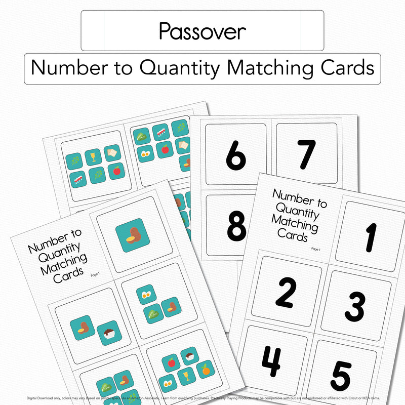 Passover - Number to Quantity Matching Cards