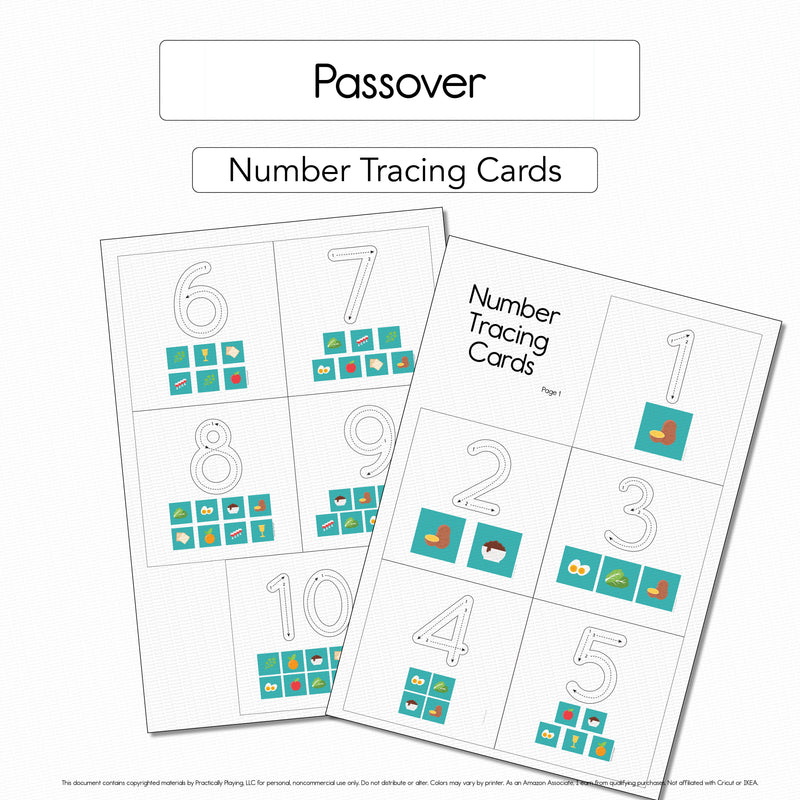 Passover - Number Tracing Cards