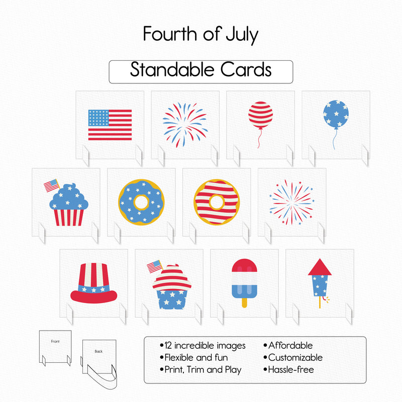 Fourth of July - Standable Cards