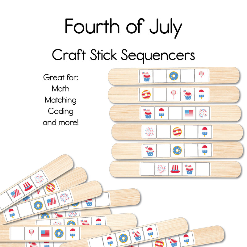 Fourth of July - Craft Stick Covers and Toppers