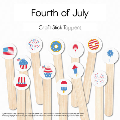 Fourth of July - Craft Stick Covers and Toppers