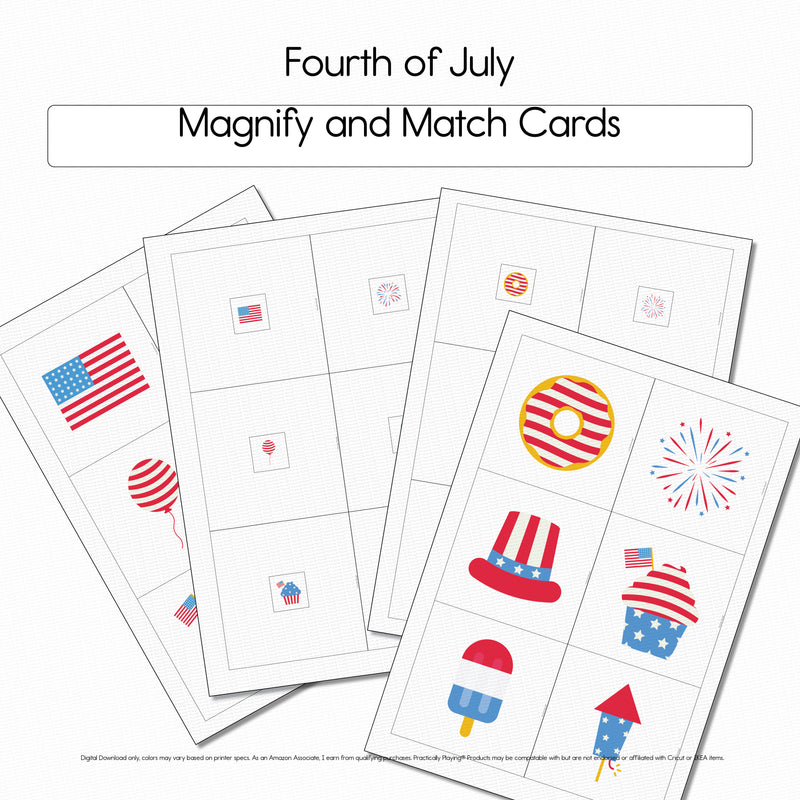 Fourth of July - Magnify and Match Cards