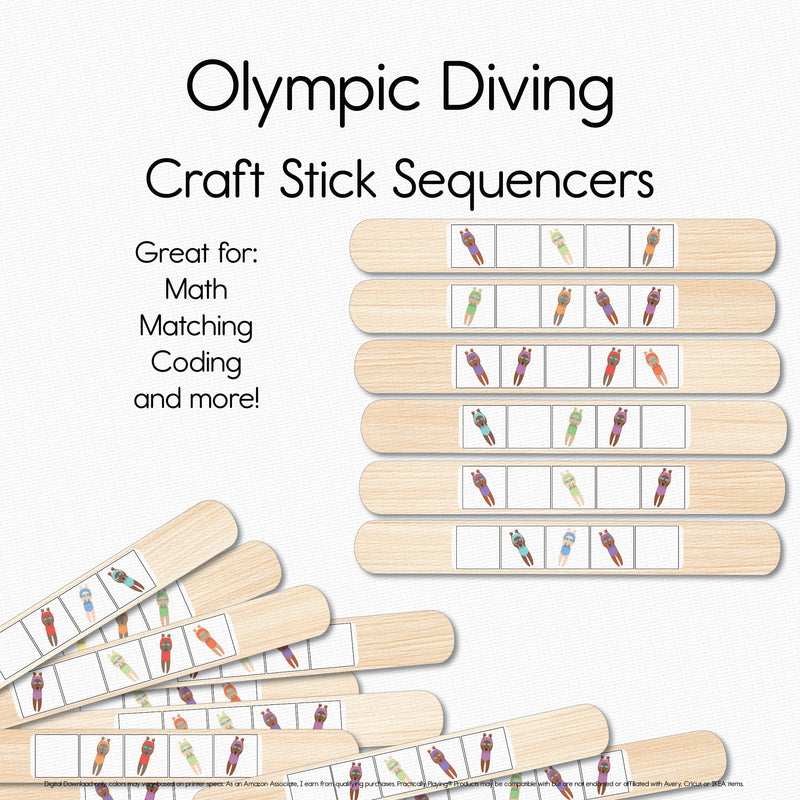 Olympic Diving - Craft Stick Covers and Toppers