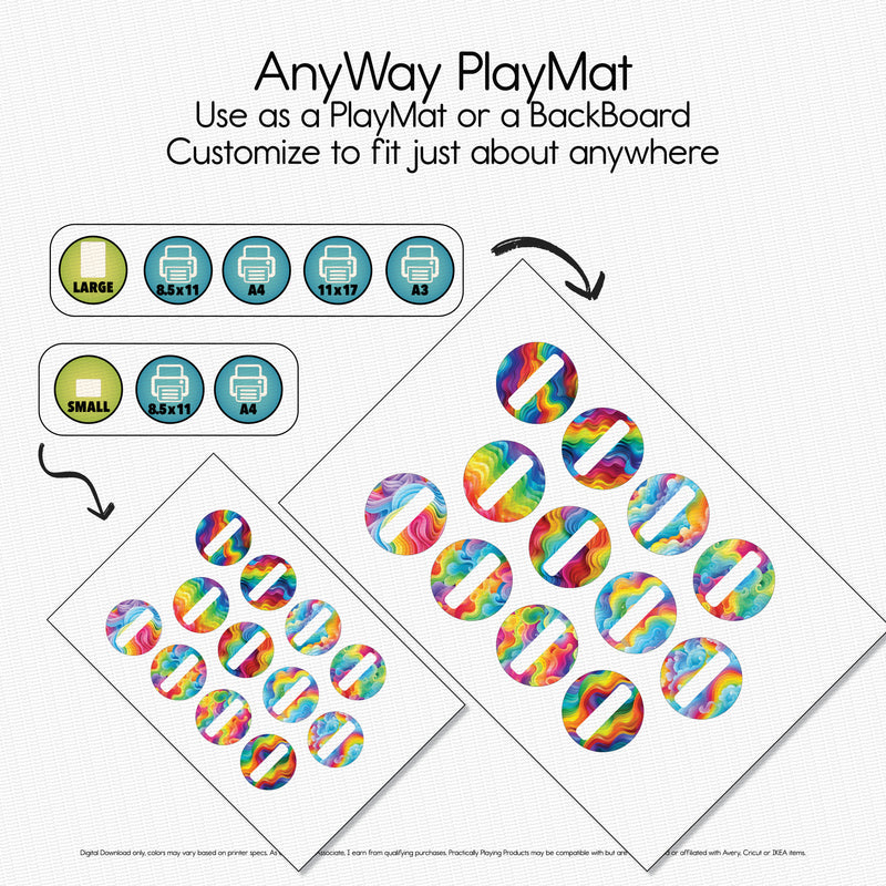 Rainbow Waves - Explorer PlayMat Pack- Twelve Slot Circles