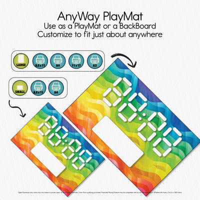 Rainbow Waves - Explorer PlayMat Pack- Digital Clock