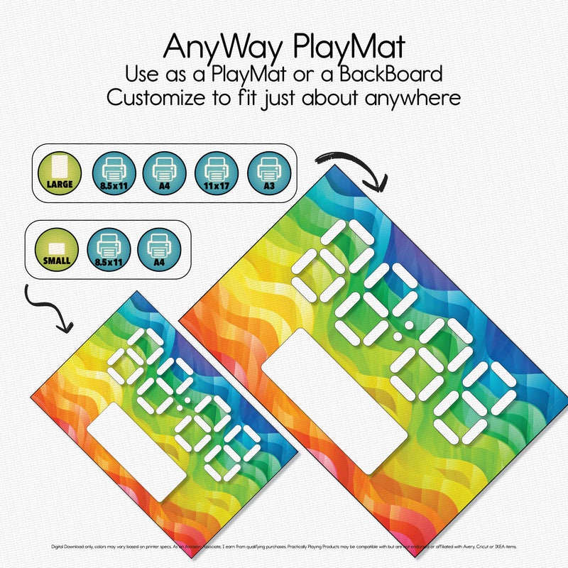 Rainbow Waves - Explorer PlayMat Pack- Digital Clock
