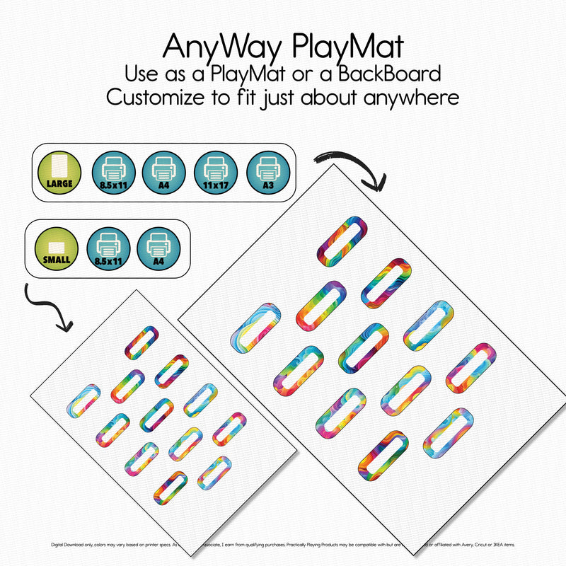 Rainbow Waves - Explorer PlayMat Pack- Twelve Slot Rounded Rectangles