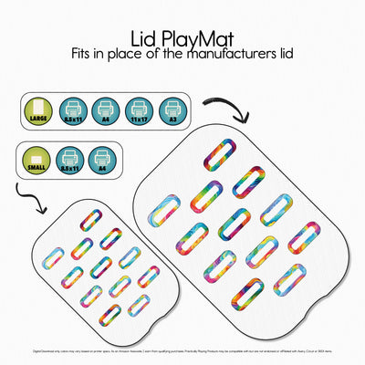 Rainbow Waves - Explorer PlayMat Pack- Twelve Slot Rounded Rectangles