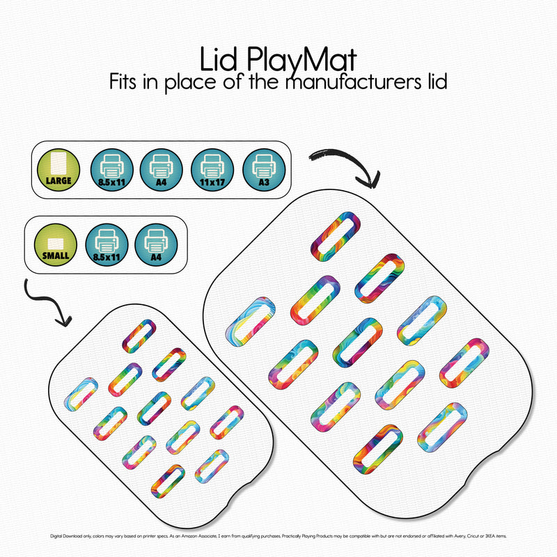 Rainbow Waves - Explorer PlayMat Pack- Twelve Slot Rounded Rectangles