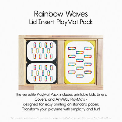 Rainbow Waves - Explorer PlayMat Pack- Twelve Slot Rounded Rectangles