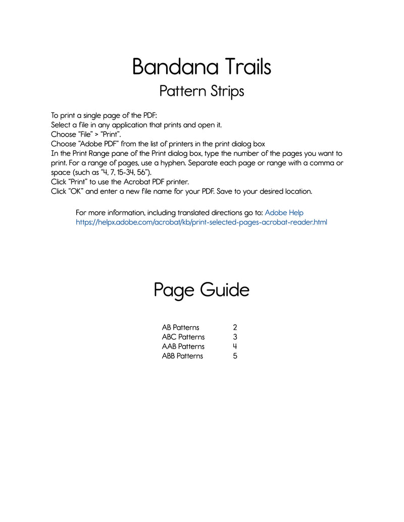 Bandana Trails - Explorer Pack- Pattern Strips