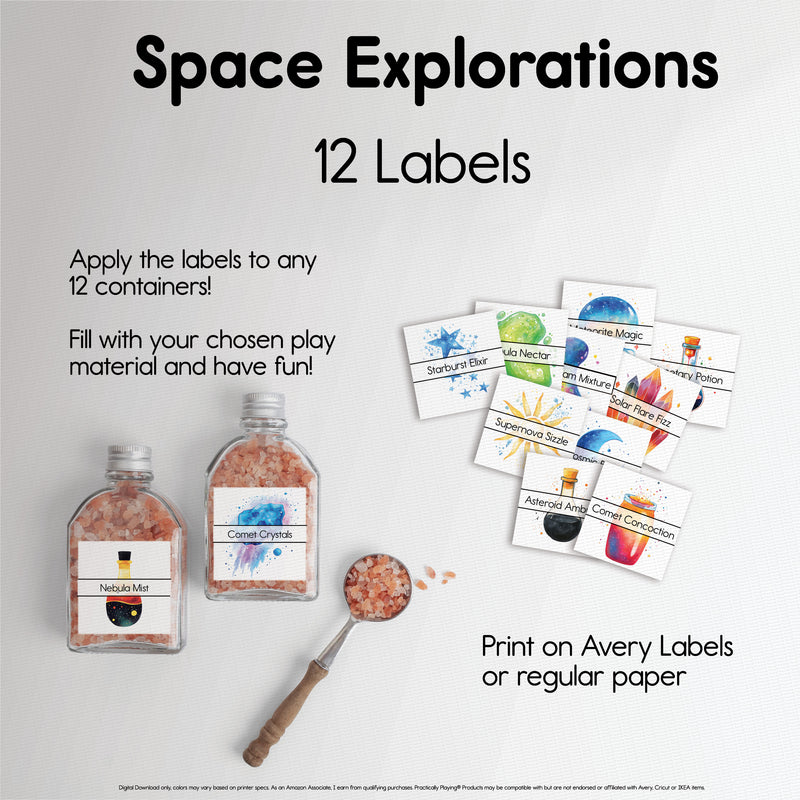 Space Explorations - Mighty Potion Pack- Square Labels