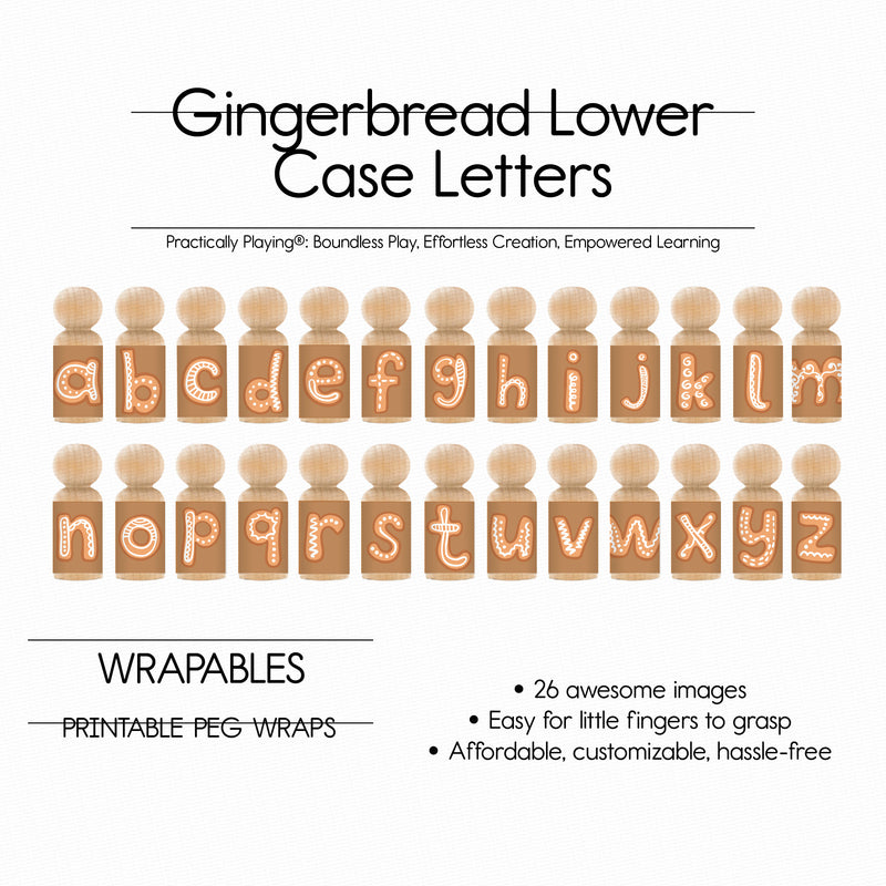 Gingerbread Letters Lower Case - Horizon Pack- Wrapable