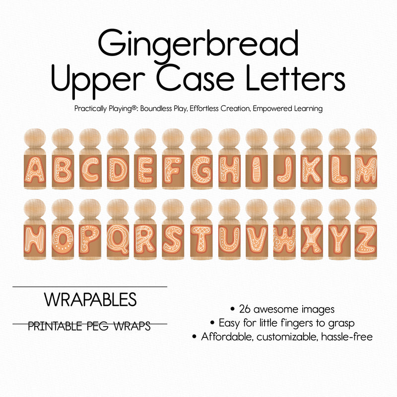 Gingerbread Upper Case Letters - Horizon Pack- Wrapable