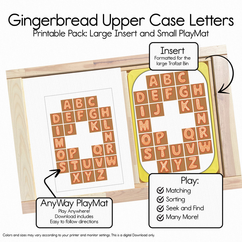 Gingerbread Upper Case Letters - Horizon PlayMat Pack