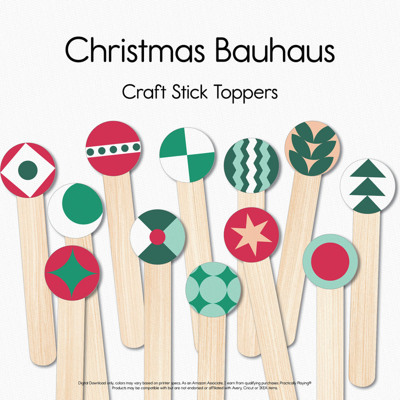 Christmas Bauhaus - Craft Stick Covers and Toppers