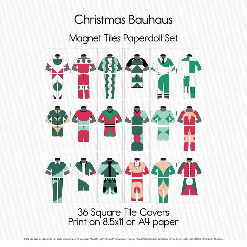 Christmas Bauhaus - Constructables Casual Clothes Designer Paper Dolls