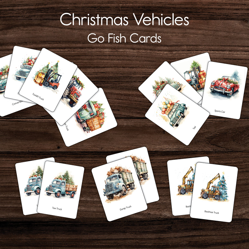 Christmas Vehicles - Jumbo Go Fish Cards