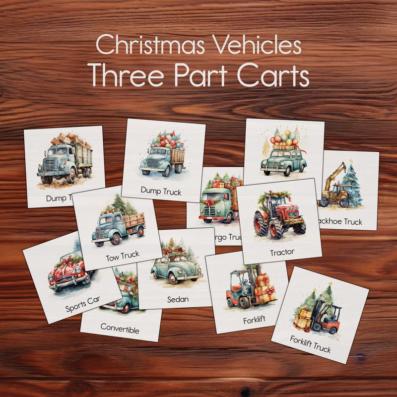 Christmas Vehicles - Three-Part Cards