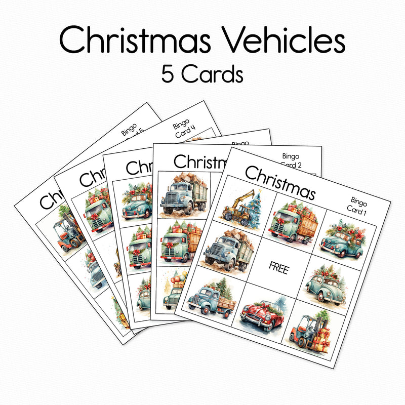 Christmas Vehicles - Bingo Game