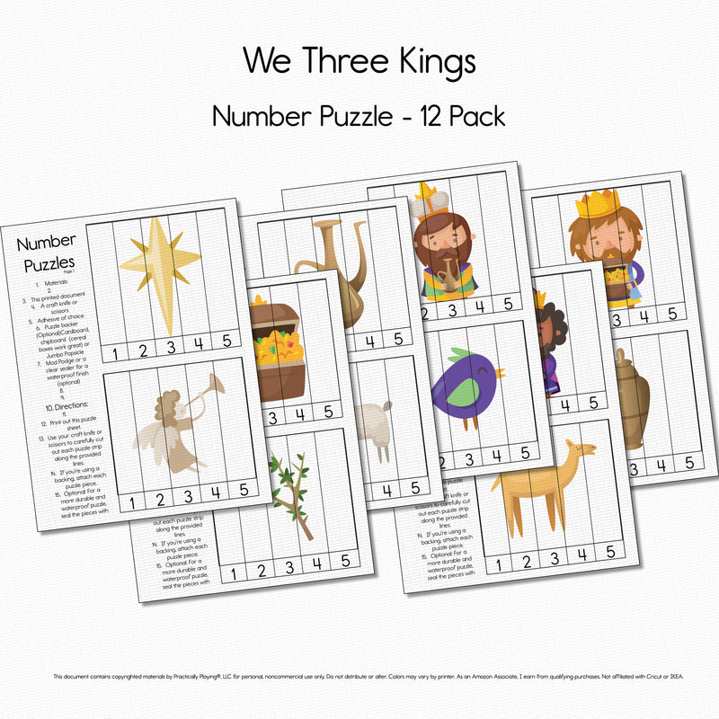 We Three Kings - Number Puzzle Pack