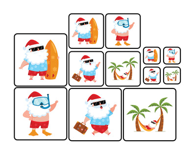 A Tropical Santa Story - Sorting Activity Mats with Loose Parts