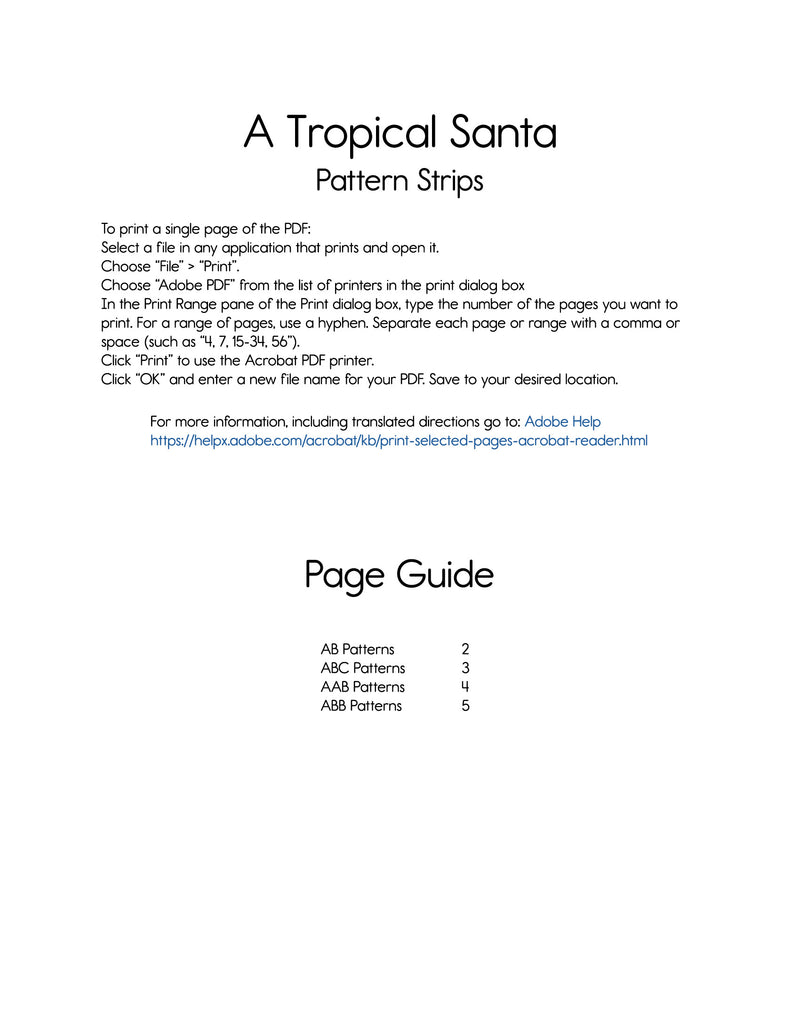 A Tropical Santa Story - Pattern Strips