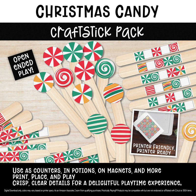 Christmas Candy - Craft Stick Covers and Toppers