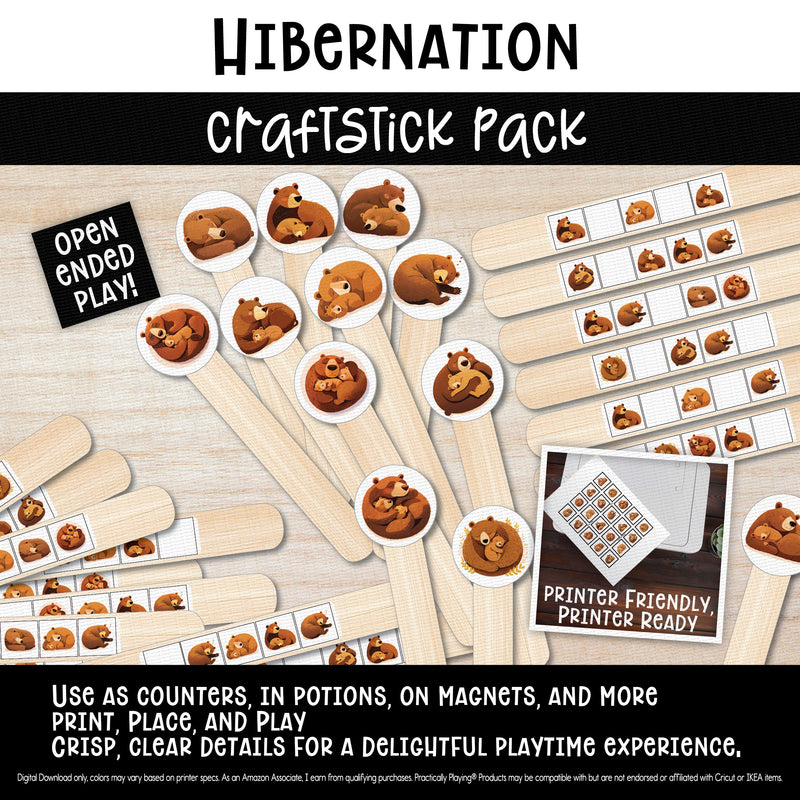 Hibernation - Craft Stick Covers and Toppers