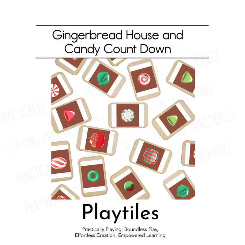 Gingerbread House and Candy Countdown Action Pack: Printable Inserts and Loose Parts- CRICUT PRINT AND CUT