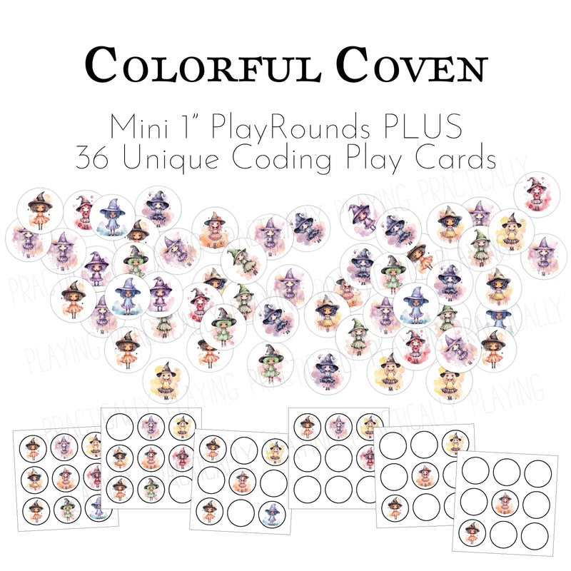 Colorful Coven Action Pack: Printable Inserts and Loose Parts-CRICUT PRINT AND CUT