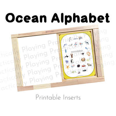 Ocean Alphabet Action Pack: Printable Inserts and Loose Parts- CRICUT PRINT AND CUT